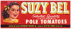 Suzy Bel Brand Vintage Blythe California Tomato Crate Label