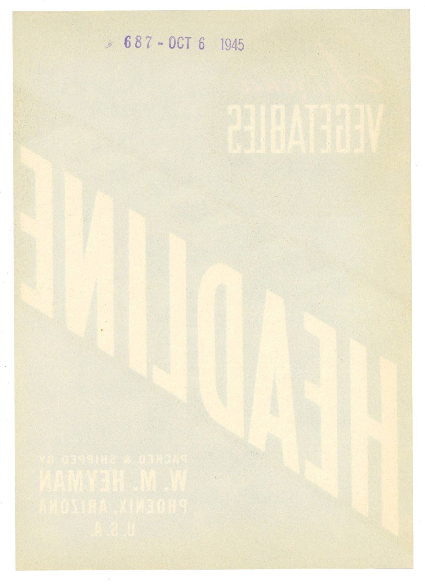 Headline Brand Vintage Phoenix Arizona Vegetable Crate Label – thelabelman