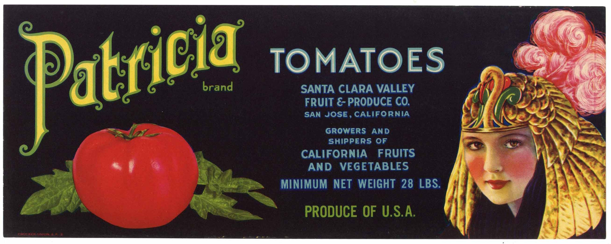 Patricia Brand Vintage San Jose Tomato Crate Label