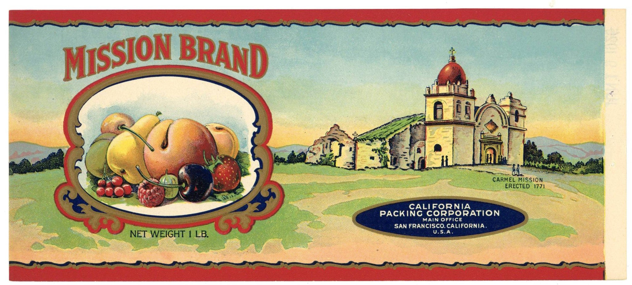 Mission Brand Vintage Mixed Fruit Can Label