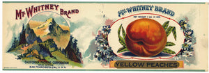 Mt. Whitney Brand Vintage Yellow Peaches Can Label, op