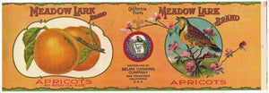 Meadow Lark Brand Vintage Apricot Can Label