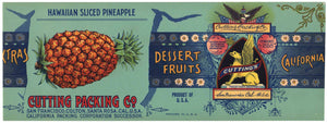 Cutting Packing Co Brand Vintage Pineapple Can Label