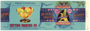 Cutting Packing Co Brand Vintage Fruit Cocktail Can Label, longer