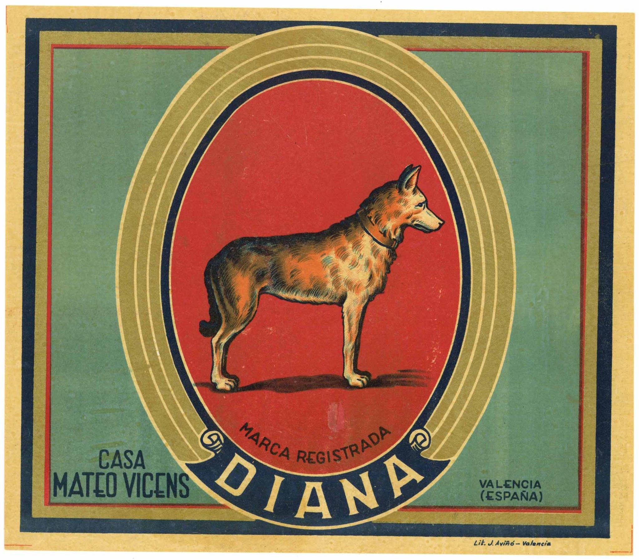 Diana Brand Vintage Spanish Orange Crate Label