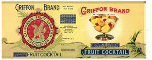 Griffon Brand Vintage Fruit Cocktail Can Label