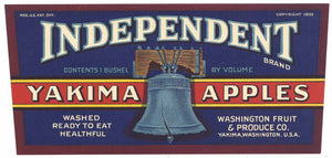 Independent Brand Vintage Washington Apple Bushel Label