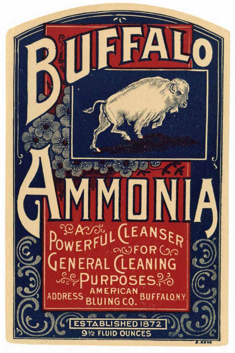 Buffalo Brand Vintage Buffalo New York Ammonia Bottle Label