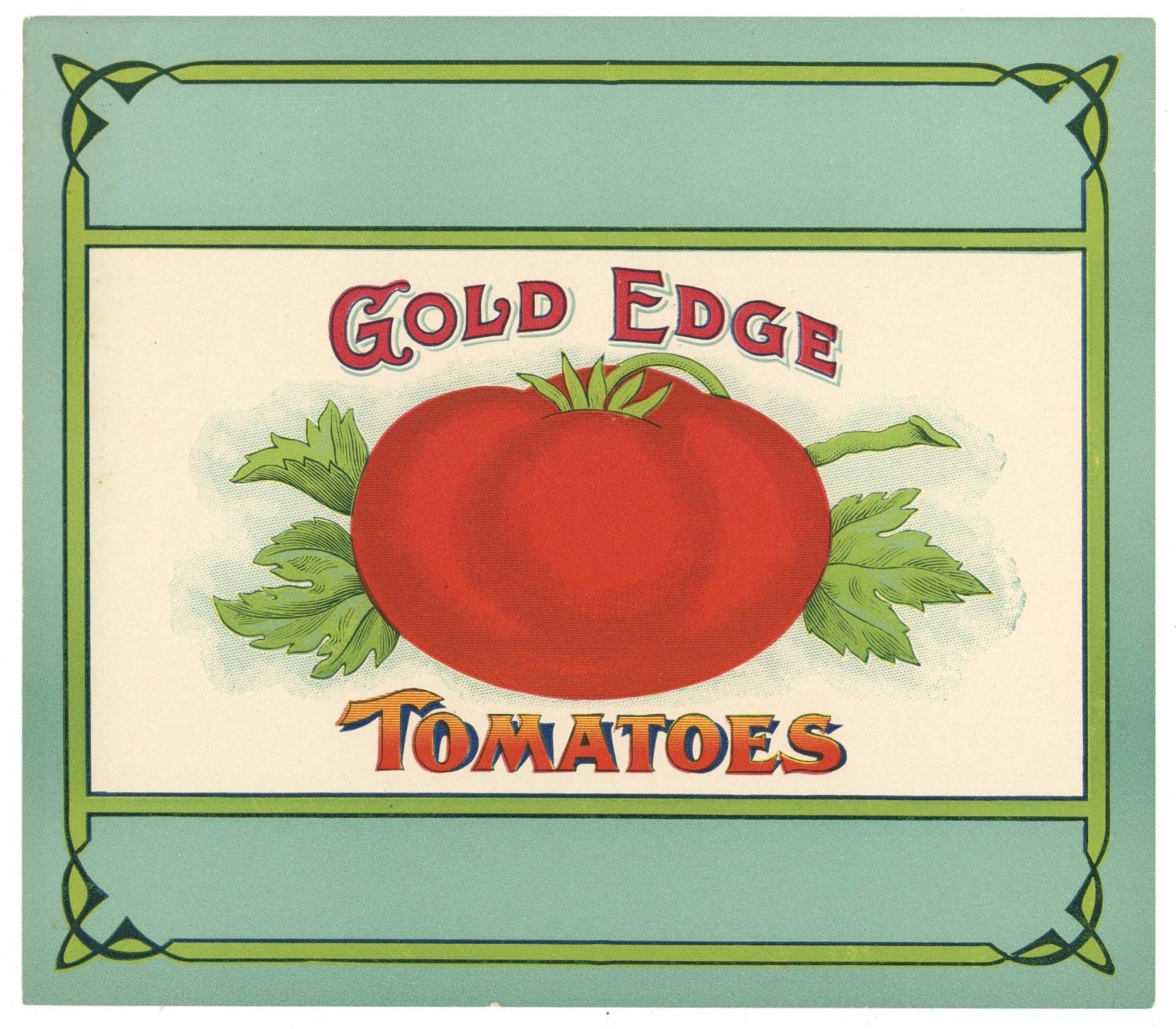Gold Edge Brand Stock Vintage Tomatoes Crate Label