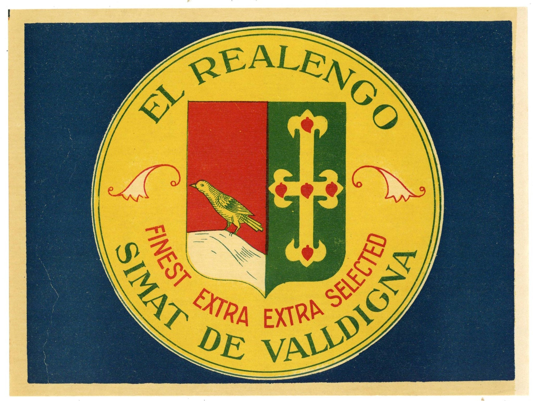 El Realengo Brand Vintage Spanish Orange Crate Label