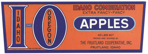 Idaho Oregon Brand Vintage Fruitland Idaho Apple Crate Label