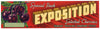 Exposition Brand Vintage Stockton California Cherry Crate Label