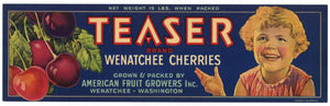 Teaser Brand Vintage Wenatchee Washington Cherry Crate Label