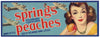 Springs Peaches Brand Vintage Fort Mill South Carolina Peach Crate Label