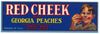 Red Cheek Brand Vintage Bonaire Georgia Peach Crate Label, small