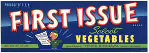 First Issue Brand Vintage Thermal California Vegetable Crate Label