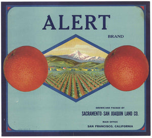 Alert Brand Vintage Orange Crate Label