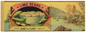 Lima Beans Brand Vintage 1890's Can Label