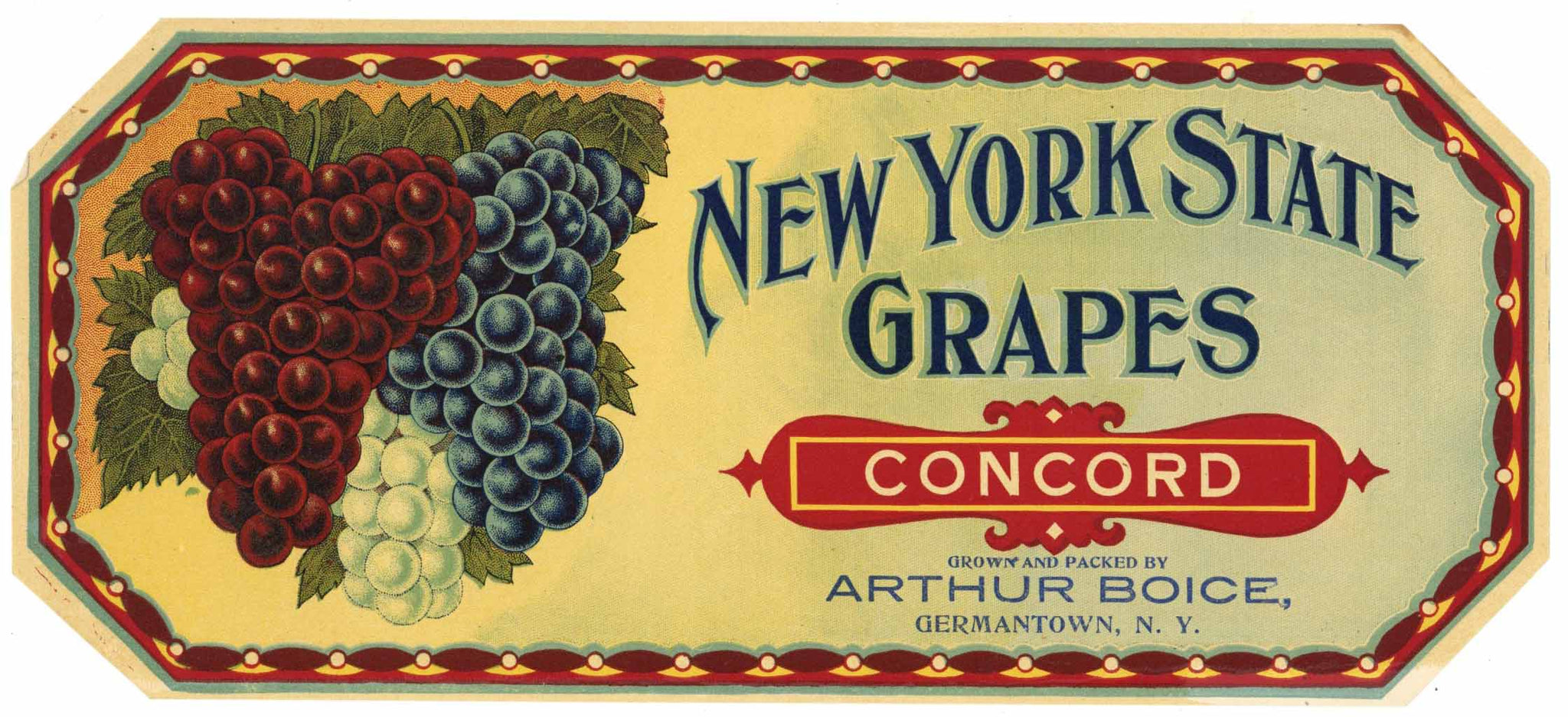 New York State Brand Vintage New York State Grape Crate Label