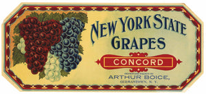 New York State Brand Vintage New York State Grape Crate Label