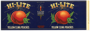 Hi-Lite Brand Vintage San Jose California Peach Can Label