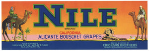 Nile Brand Vintage California Grape Crate Label, Alicante Bouschet