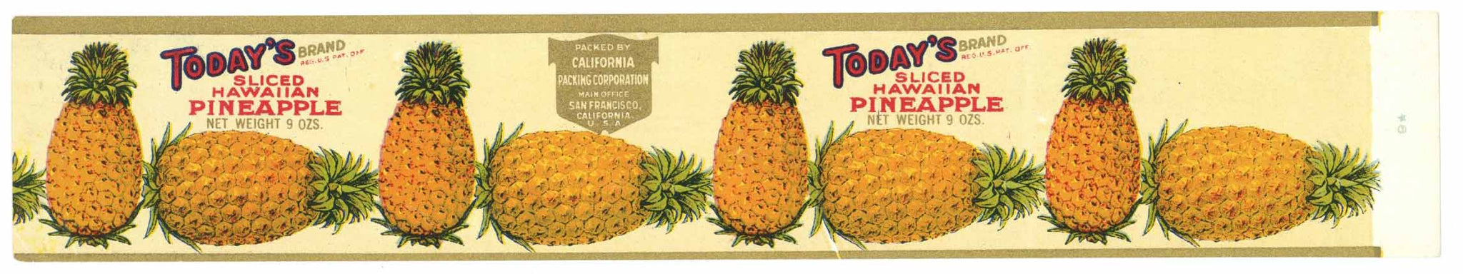 Today's Brand Vintage Pineapple Can Label