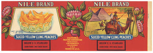 Nile Brand Vintage California Sliced Peaches Can Label