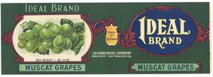 Ideal Brand Vintage Muscat Grape Can Label