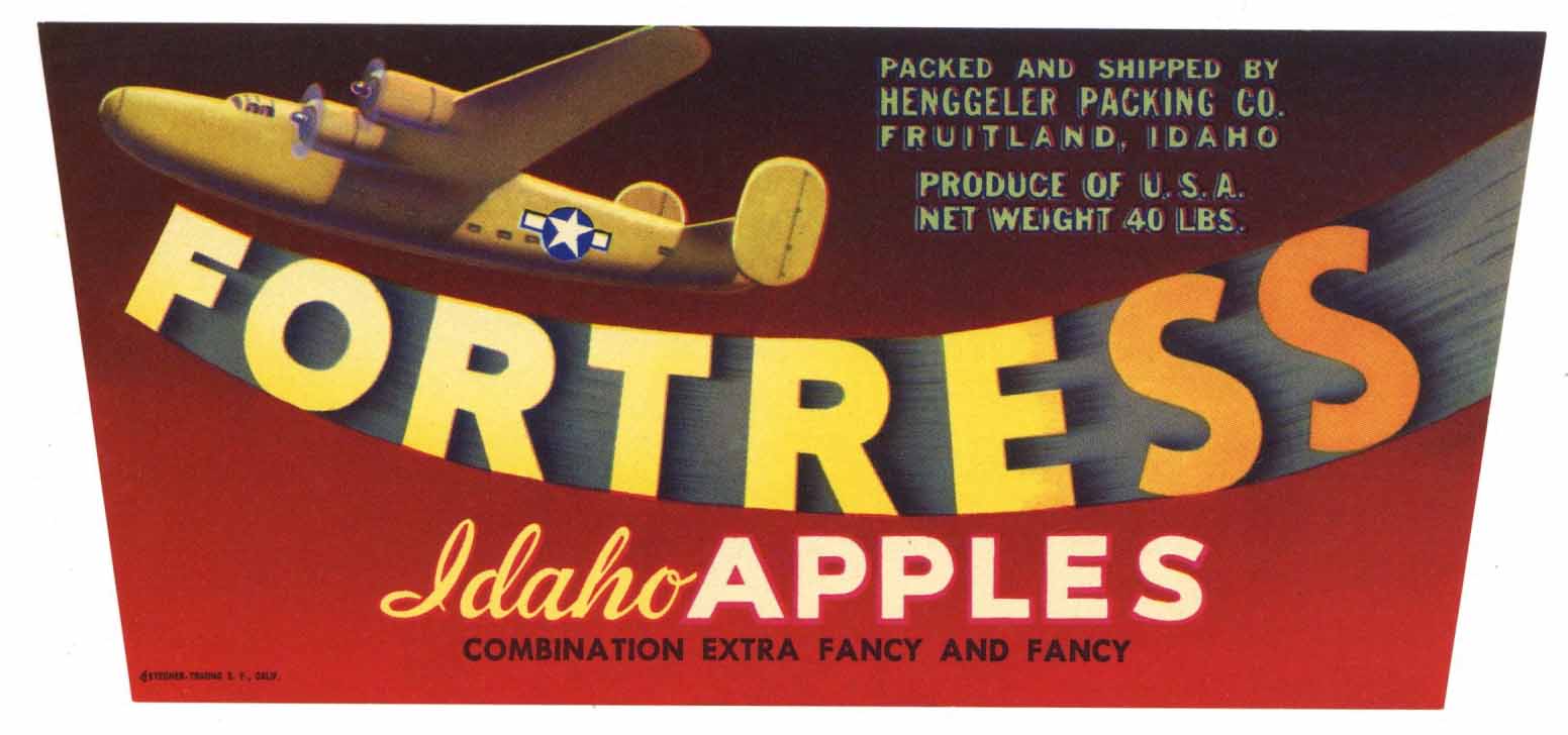 Fortress Brand Vintage Fruitland Idaho Apple Crate Label