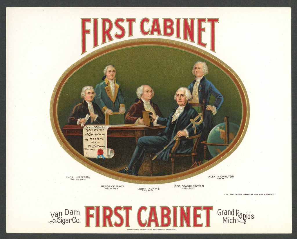 First Cabinet Brand Inner Cigar Box Label