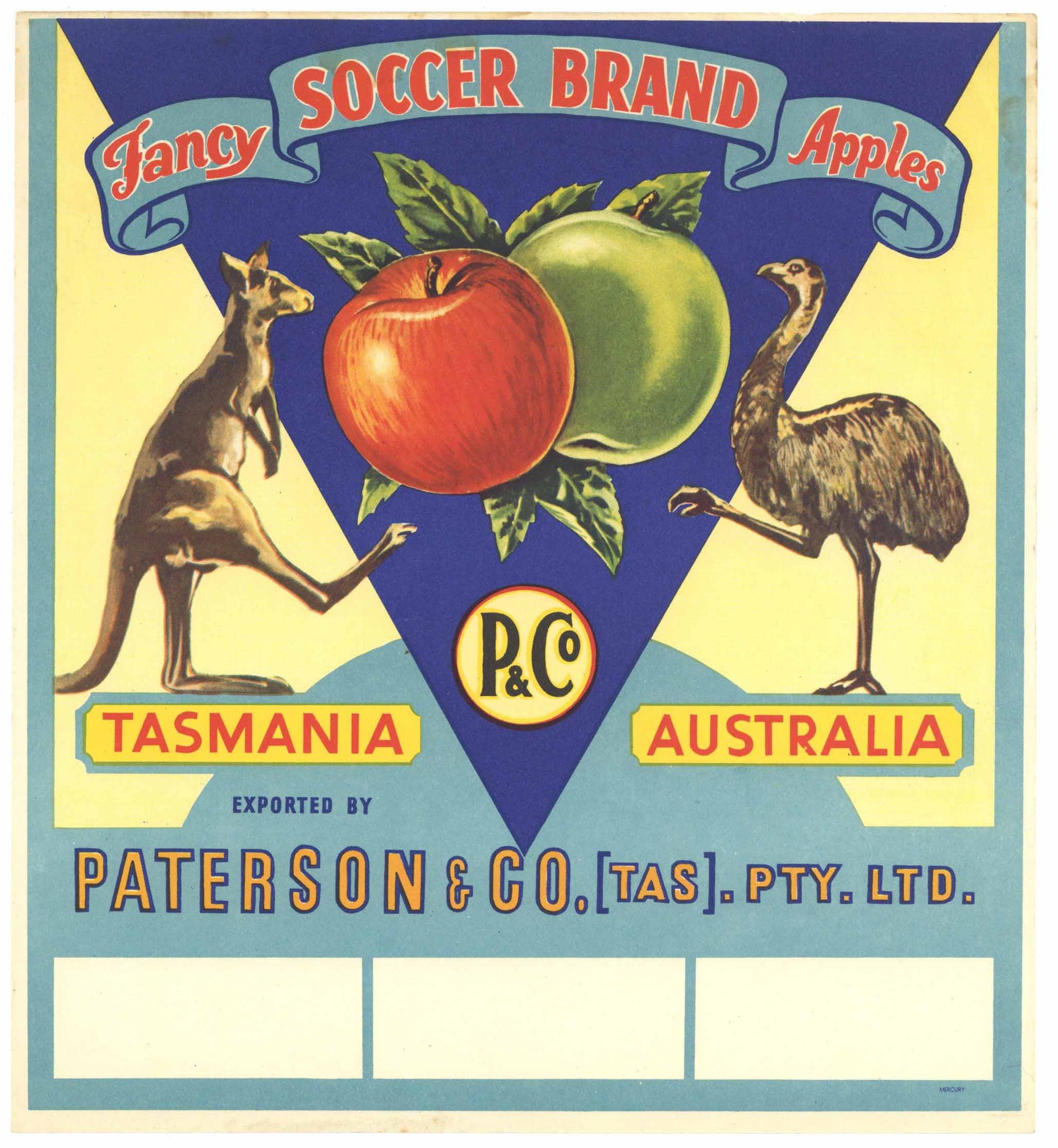 Soccer Brand Vintage Australian Apple Crate Label, tall