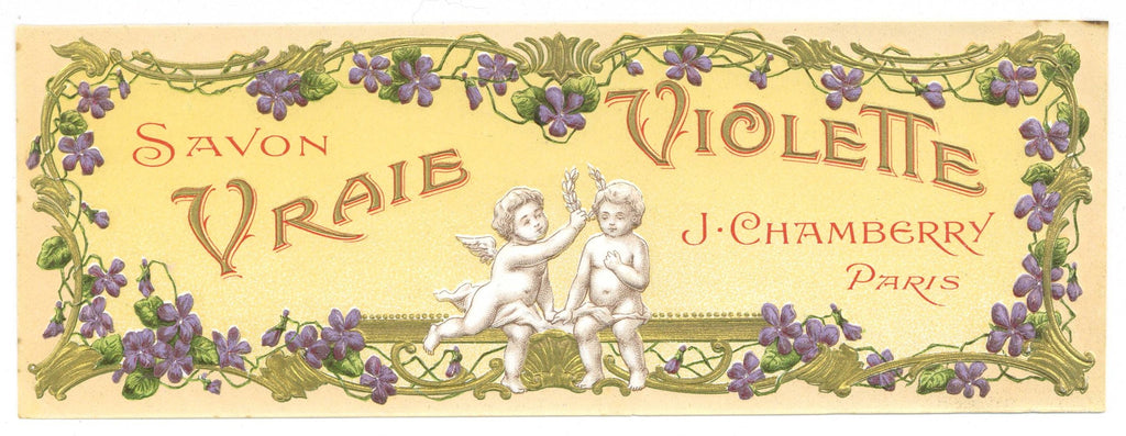 Savon Vraie Violette Brand Vintage Paris France Soap Label