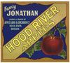 Hood River Apples Brand Vintage Oregon Apple Crate Label, Fancy Jonathan