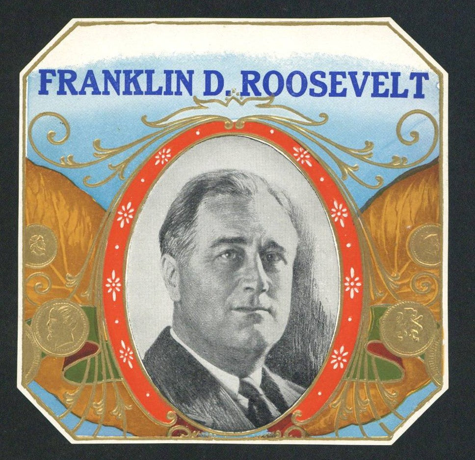 Franklin D. Roosevelt Brand Outer Cigar Label