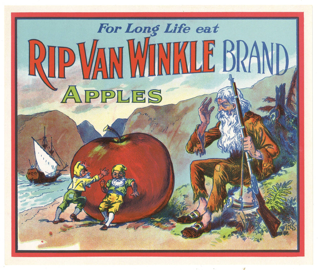 Rip Van Winkle Brand Vintage Apple Crate Label
