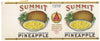Summit Brand Vintage Akron Ohio Pineapple Can Label