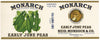 Monarch Brand Vintage Chicago Illinois Peas Can Label