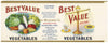 Best Value Brand Vintage Cleveland Ohio Vegetable Can Label