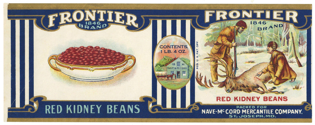 Frontier Brand Vintage St. Joseph Missouri Red Kidney Beans Can Label