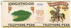 Knighthood Brand Vintage Telephone Peas Can Label