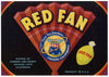 Red Fan Brand Vintage Lemon Crate Label