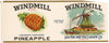 Windmill Brand Vintage Omaha Nebraska Pineapple Can Label