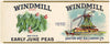 Windmill Brand Vintage Omaha Nebraska Peas Can Label