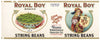 Royal Boy Brand Vintage Fairbury Nebraska String Beans Can Label
