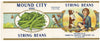 Mound City Brand Vintage St. Louis Missouri String Beans Can Label