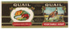 Quail Brand Vintage Oklahoma City Vegetable Can Label