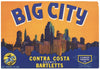 Big City Brand Contra Costa, California Pear Crate Label