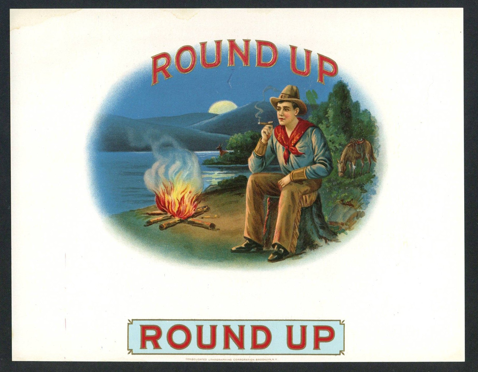 Round Up Inner Cigar Box Label