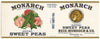 Monarch Brand Vintage Chicago Illinois Sweet Peas Can Label